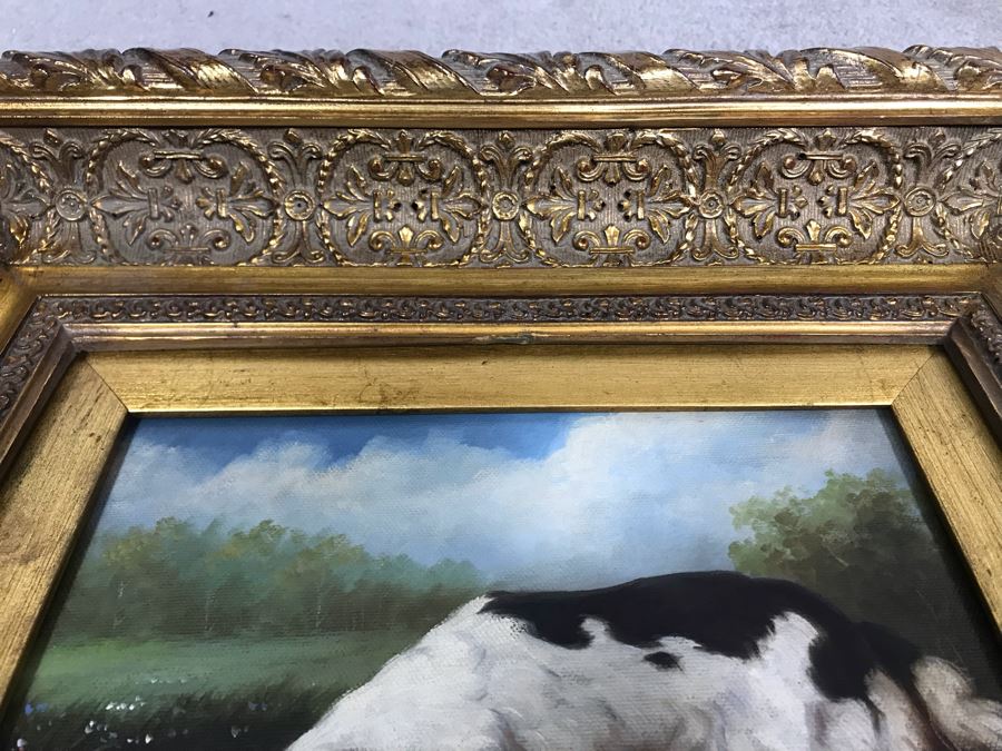 Original John Gray Painting On Canvas In Stunning High Relief Gilded Wooden Frame 10 X 8 [Photo 4]