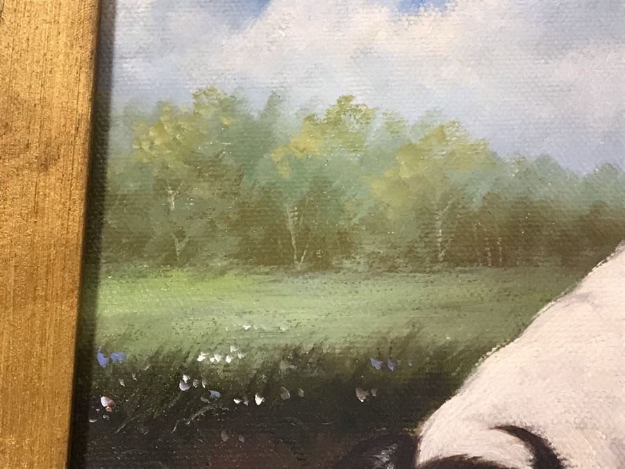 Original John Gray Painting On Canvas In Stunning High Relief Gilded Wooden Frame 10 X 8 [Photo 13]