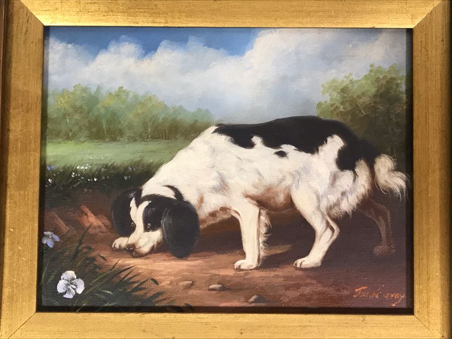 Original John Gray Painting On Canvas In Stunning High Relief Gilded Wooden Frame 10 X 8 [Photo 6]