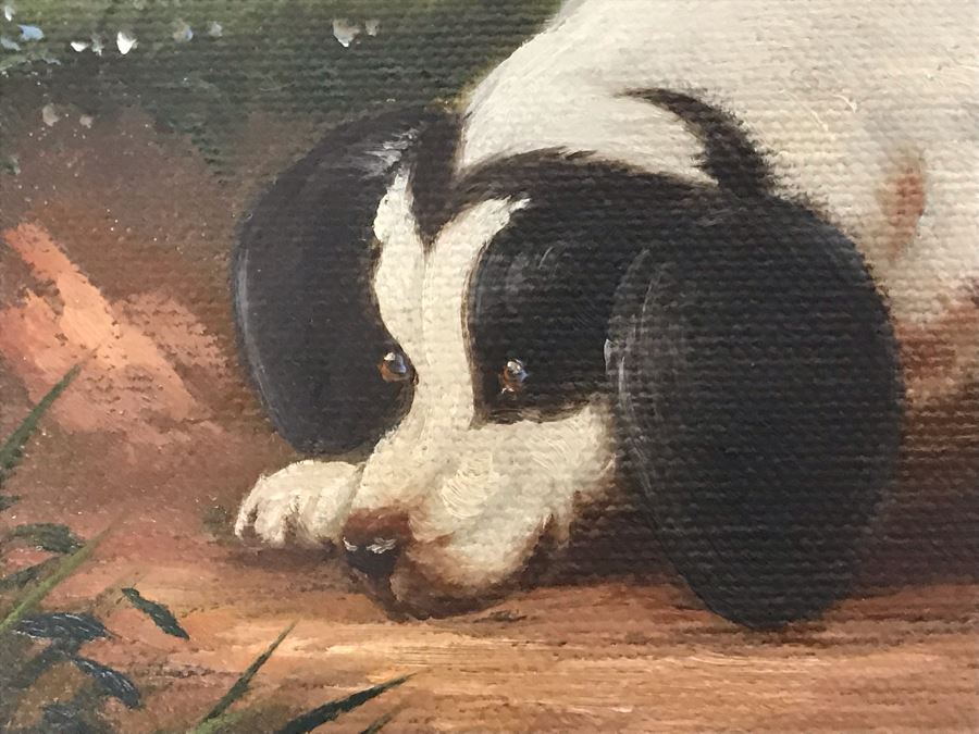 Original John Gray Painting On Canvas In Stunning High Relief Gilded Wooden Frame 10 X 8 [Photo 14]