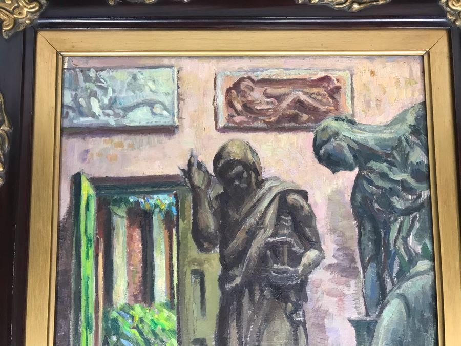 Original Guillermo Ciro Rodriguez (1889-1959) Oil Painting On Board In Stunning Frame 15 X 18 [Photo 4]