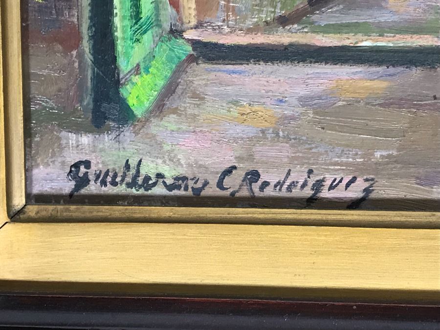 Original Guillermo Ciro Rodriguez (1889-1959) Oil Painting On Board In Stunning Frame 15 X 18 [Photo 7]