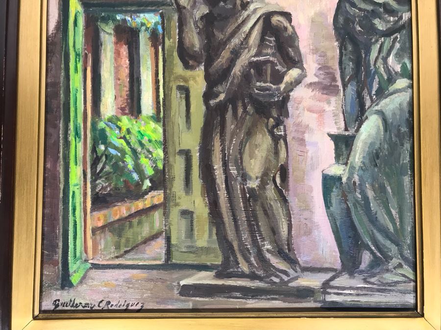 Original Guillermo Ciro Rodriguez (1889-1959) Oil Painting On Board In Stunning Frame 15 X 18 [Photo 5]