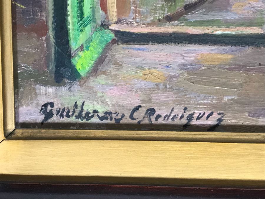 Original Guillermo Ciro Rodriguez (1889-1959) Oil Painting On Board In Stunning Frame 15 X 18 [Photo 6]