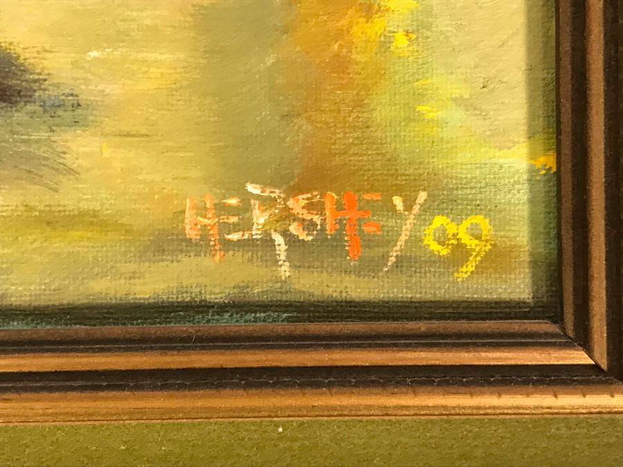 Original Framed Still Life Painting On Canvas Board Signed Hershey 12 X 18 [Photo 6]