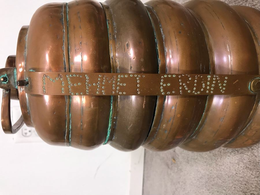 Vintage Copper Tiffin 3 Tier Turkish Lunch Box Beehive Shape Signed Mehmet Erdin Turkey 9W X 14H [Photo 4]