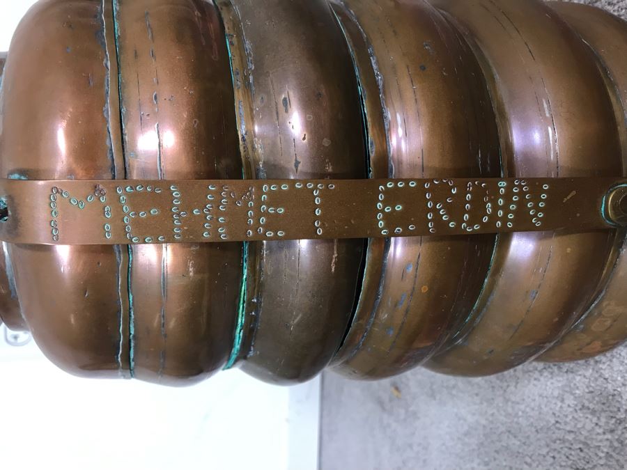 Vintage Copper Tiffin 3 Tier Turkish Lunch Box Beehive Shape Signed Mehmet Erdin Turkey 9W X 14H [Photo 3]