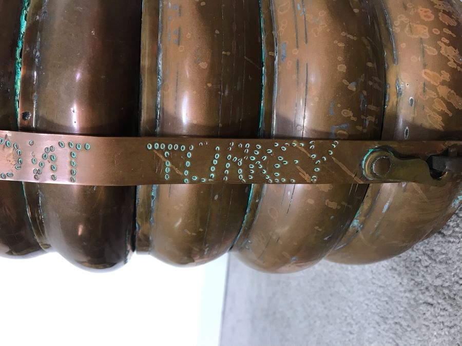 Vintage Copper Tiffin 3 Tier Turkish Lunch Box Beehive Shape Signed Mehmet Erdin Turkey 9W X 14H [Photo 9]