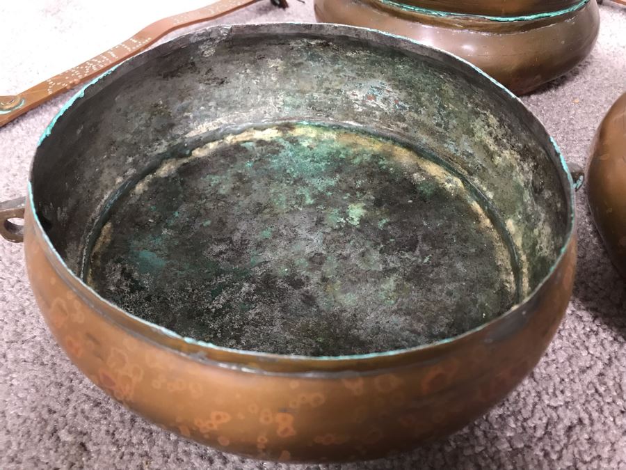 Vintage Copper Tiffin 3 Tier Turkish Lunch Box Beehive Shape Signed Mehmet Erdin Turkey 9W X 14H [Photo 15]