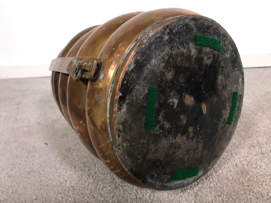 Vintage Copper Tiffin 3 Tier Turkish Lunch Box Beehive Shape Signed Mehmet Erdin Turkey 9W X 14H [Photo 12]