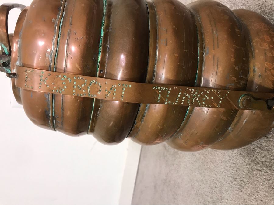Vintage Copper Tiffin 3 Tier Turkish Lunch Box Beehive Shape Signed Mehmet Erdin Turkey 9W X 14H [Photo 7]