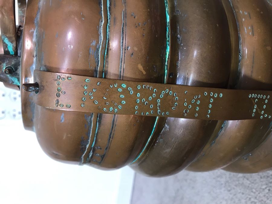 Vintage Copper Tiffin 3 Tier Turkish Lunch Box Beehive Shape Signed Mehmet Erdin Turkey 9W X 14H [Photo 10]