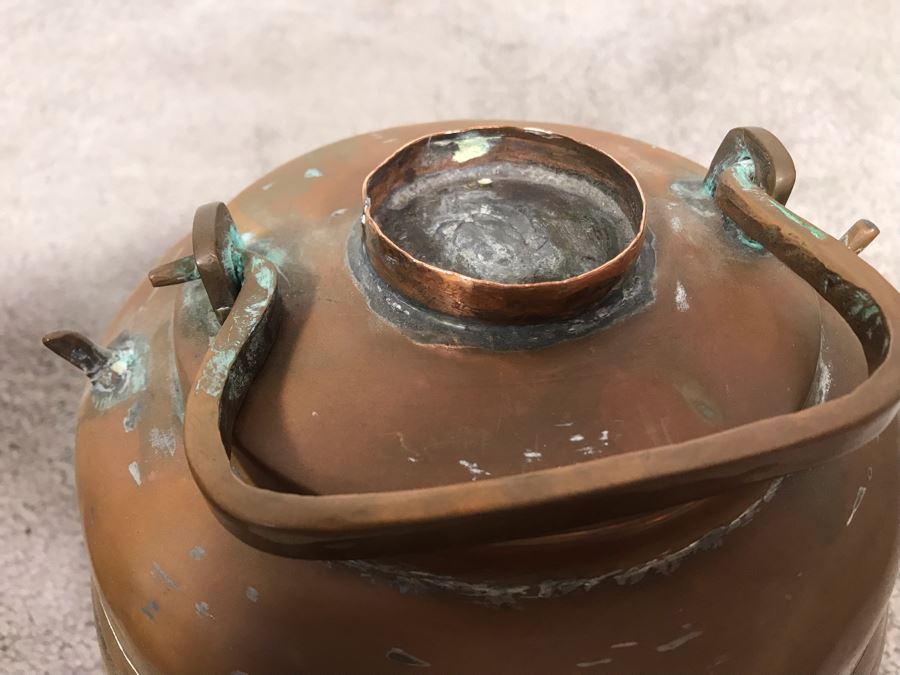 Vintage Copper Tiffin 3 Tier Turkish Lunch Box Beehive Shape Signed Mehmet Erdin Turkey 9W X 14H [Photo 16]