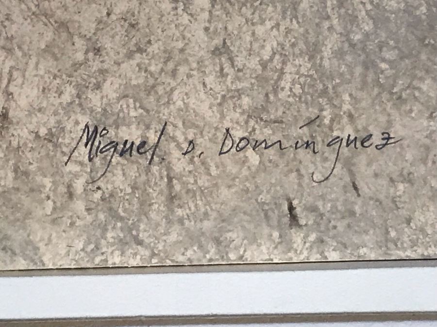 Original Miguel Dominguez Fine Art Framed Watercolor Painting Titled 'Santa Lucias In December' 1982 Carmel, CA Landscape Painting 28 X 22 [Photo 8]