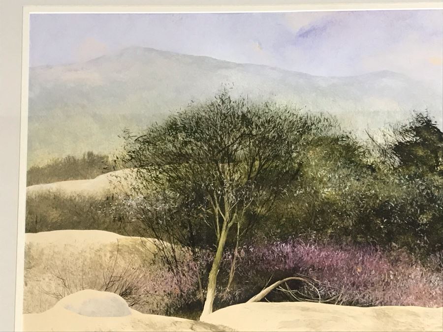 Original Miguel Dominguez Fine Art Framed Watercolor Painting Titled 'Santa Lucias In December' 1982 Carmel, CA Landscape Painting 28 X 22 [Photo 5]