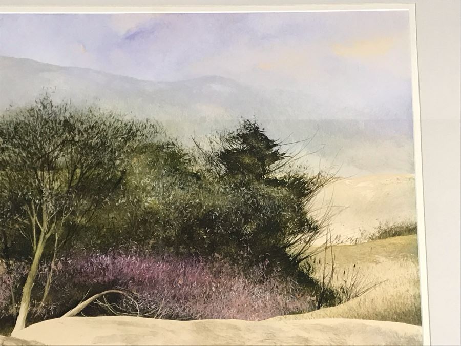 Original Miguel Dominguez Fine Art Framed Watercolor Painting Titled 'Santa Lucias In December' 1982 Carmel, CA Landscape Painting 28 X 22 [Photo 6]