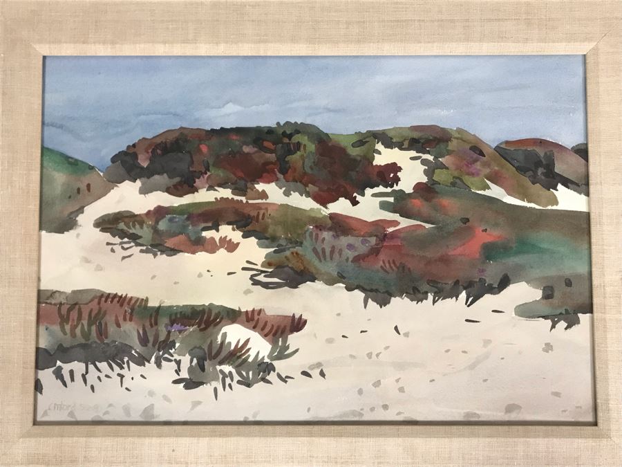 Original Carolyn Marie Lord Fine Art Framed Watercolor Painting From Carmel, CA 22 X 15 [Photo 4]