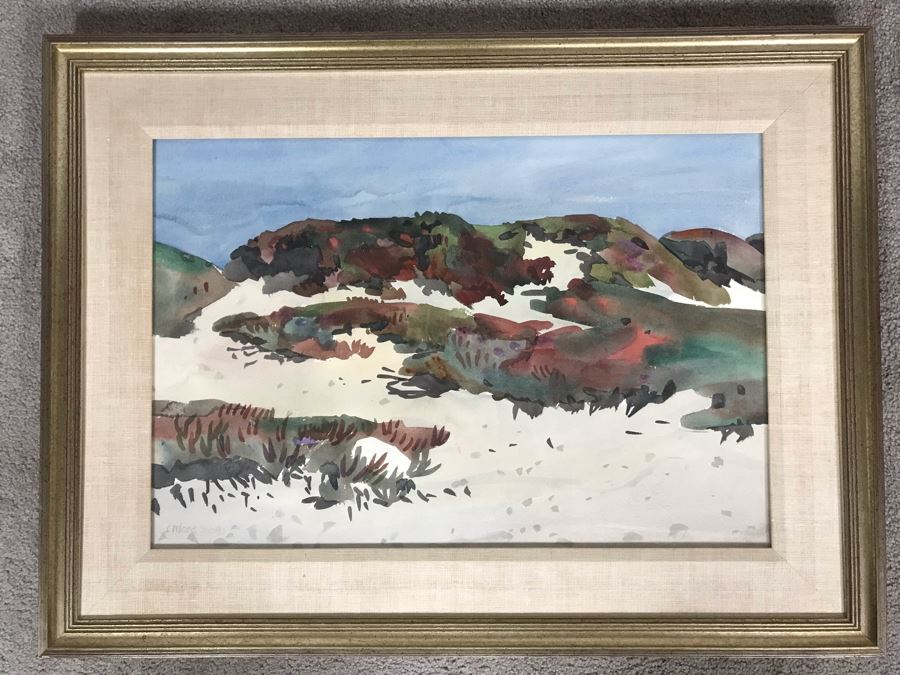 Original Carolyn Marie Lord Fine Art Framed Watercolor Painting From Carmel, CA 22 X 15 [Photo 2]