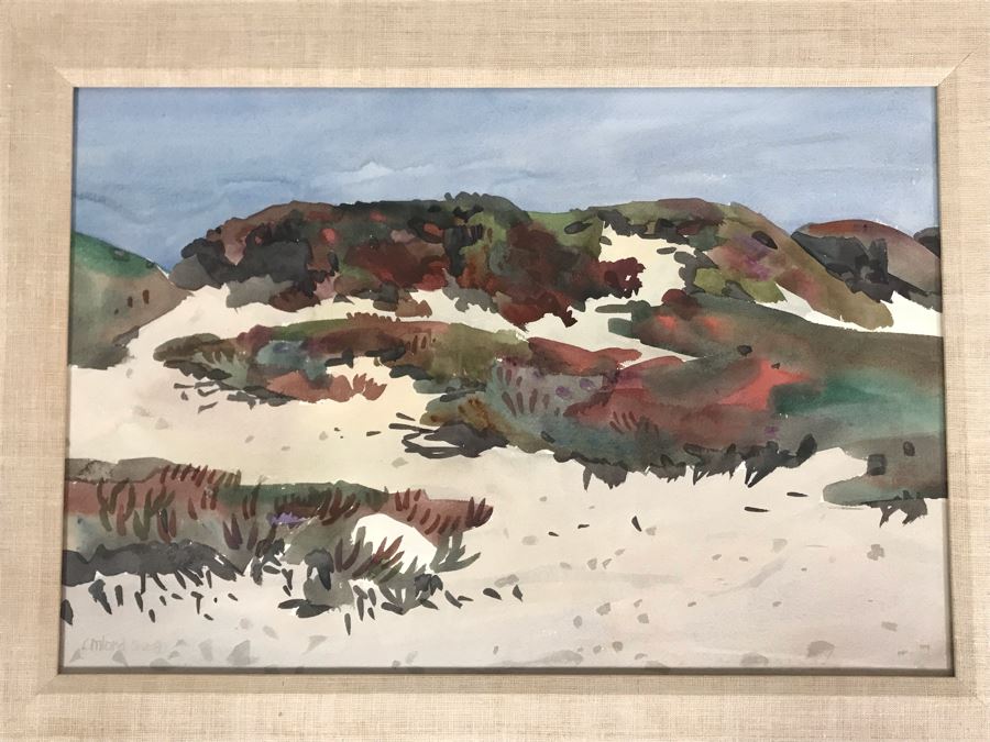 Original Carolyn Marie Lord Fine Art Framed Watercolor Painting From Carmel, CA 22 X 15 [Photo 3]
