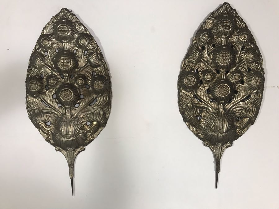 Pair Of Metal Repousse Wall Artwork Decor 12W X 26H [Photo 2]
