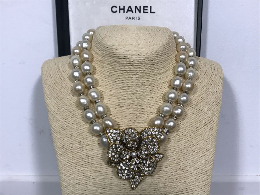 Vintage Chanel Paris Statement Signed Necklace With Original Chanel Box [Photo 6]