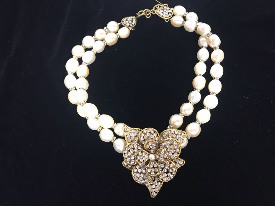 Vintage Chanel Paris Statement Signed Necklace With Original Chanel Box [Photo 14]