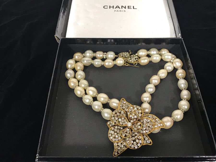 Vintage Chanel Paris Statement Signed Necklace With Original Chanel Box [Photo 3]