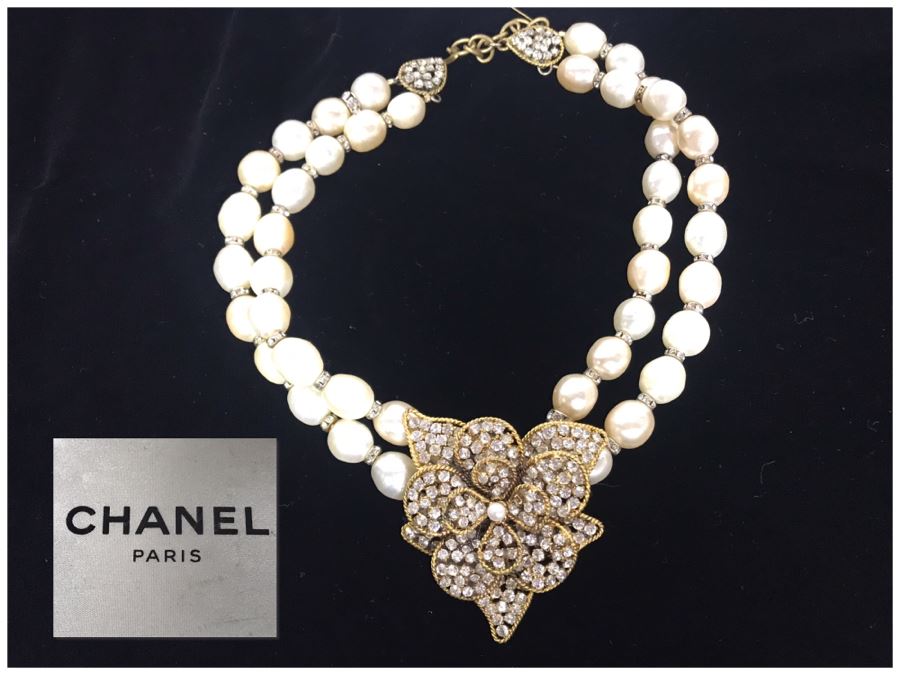 Vintage Chanel Paris Statement Signed Necklace With Original Chanel Box [Photo 2]