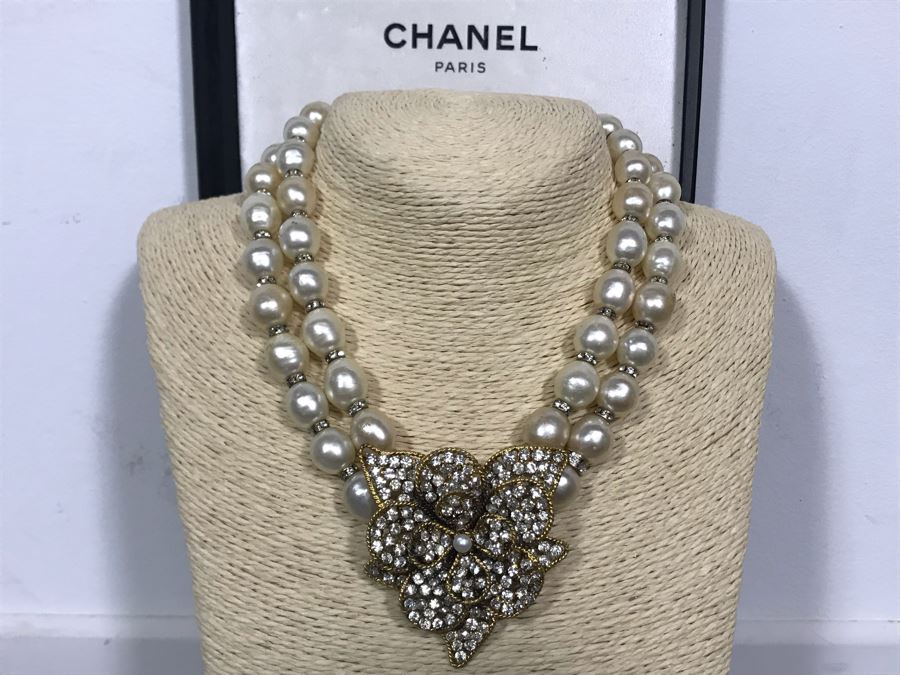 Vintage Chanel Paris Statement Signed Necklace With Original Chanel Box [Photo 7]
