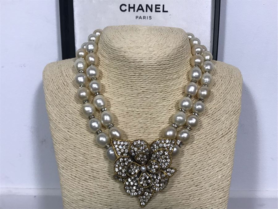 Vintage Chanel Paris Statement Signed Necklace With Original Chanel Box [Photo 5]