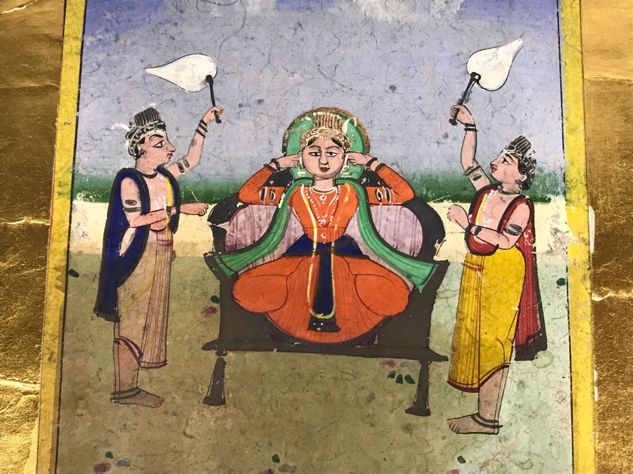 Original Antique Painting From India 5 X 7 [Photo 2]