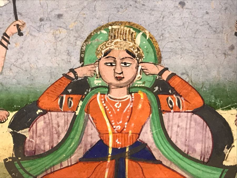 Original Antique Painting From India 5 X 7 [Photo 4]