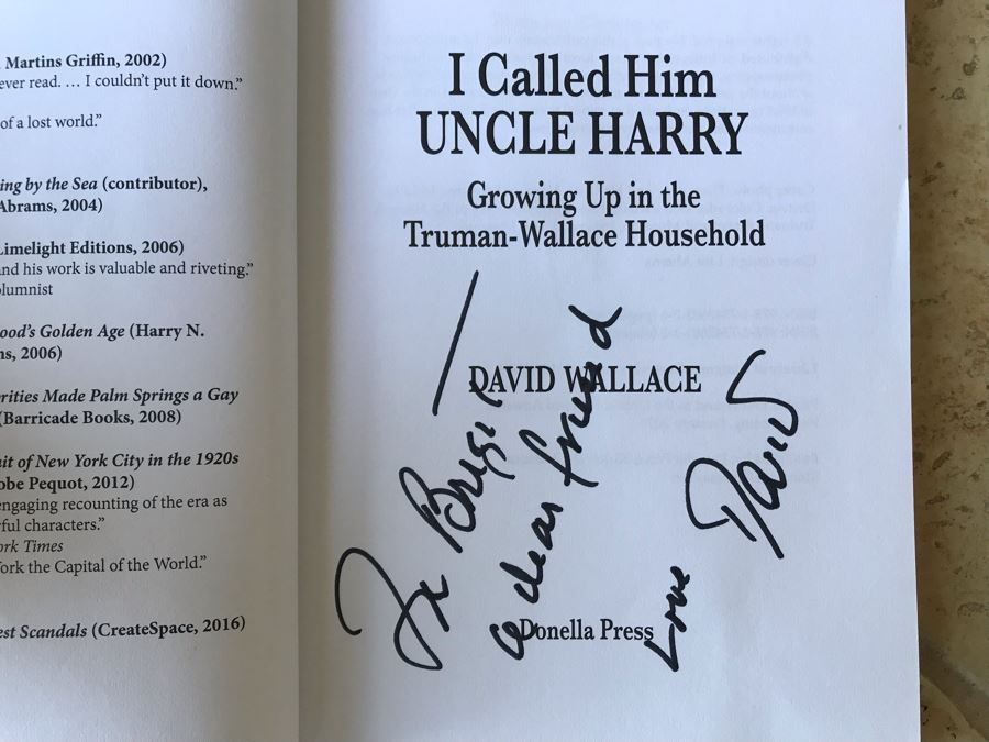 SIGNED Book: I Called Him Uncle Harry: Growing Up In The Truman-Wallace Household By David Wallace [Photo 2]