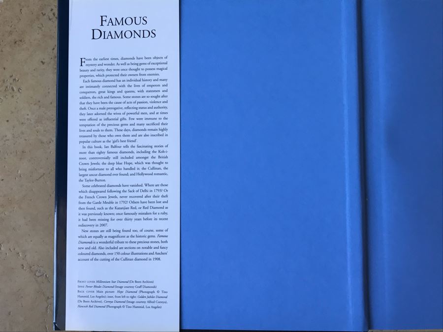 Famous Diamonds By Ian Balfour Coffee Table Book [Photo 2]