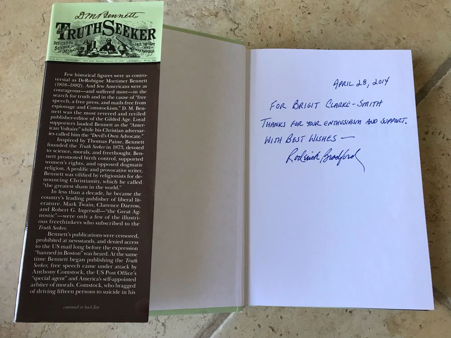 SIGNED Book: D. M. Bennett The Truth Seeker By Roderick Bradford [Photo 2]