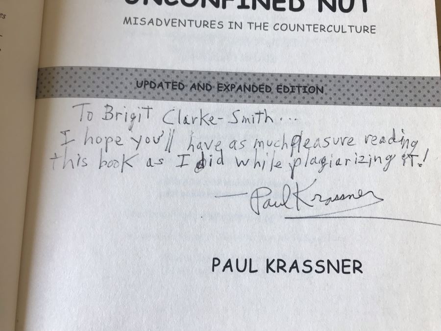 SIGNED Book: Confessions Of A Raving, Unconfined Nut: Misadventures In The Counterculture By Paul Krassner [Photo 3]