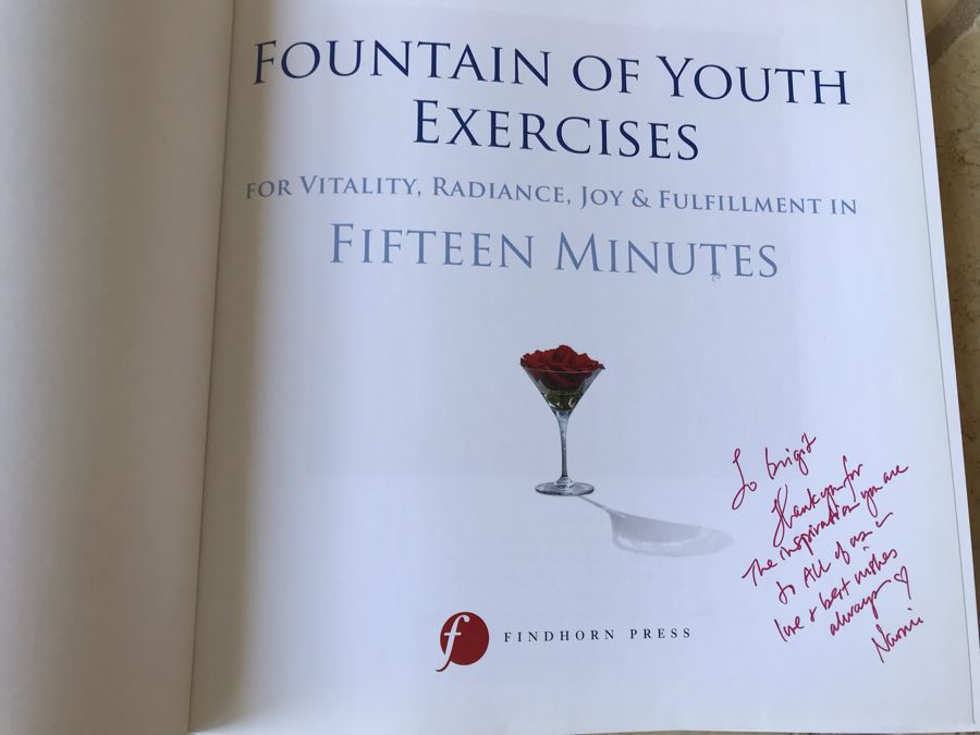 SIGNED Book: Fountain Of Youth Exercises For Vitality, Radiance, Joy & Fulfillment In Fifteen Minutes By Naomia Sophia Call (Client Is Featured In Book As Well As Chair In This Sale) [Photo 2]
