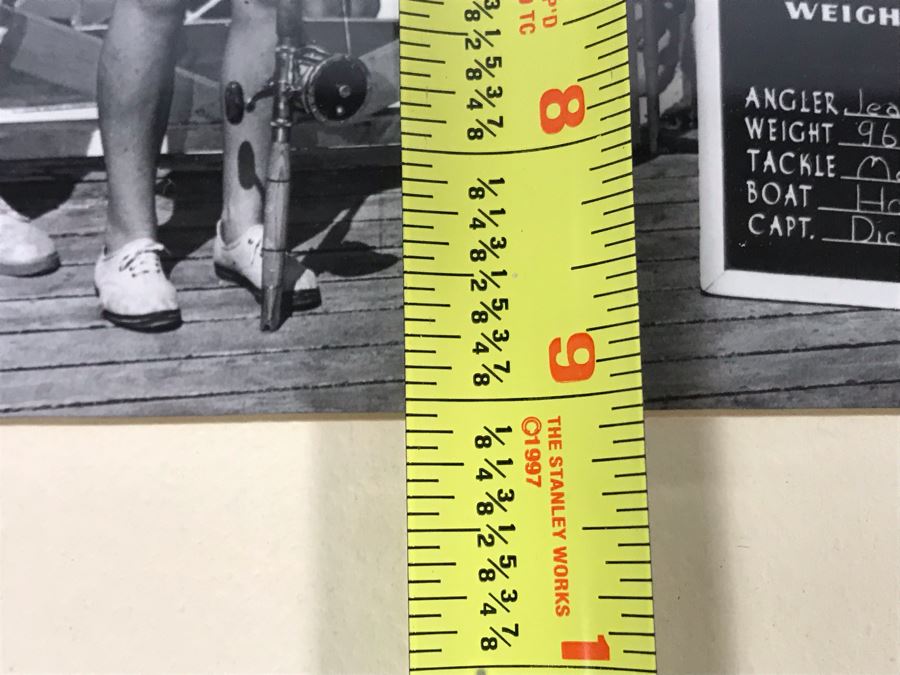 JUST ADDED - Vintage 1959 B&W Photograph Balboa Angling Club Marlin Caught By Jean Klafs 7.5 X 9 [Photo 6]