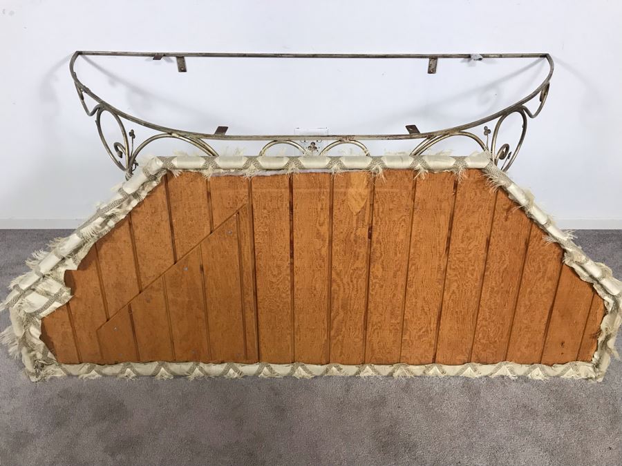JUST ADDED - From Actor Robert Stack Estate: Wrought Iron Console Table Attaches To Wall 65W X 26D X 29H Client Paid $1,200 [Photo 11]