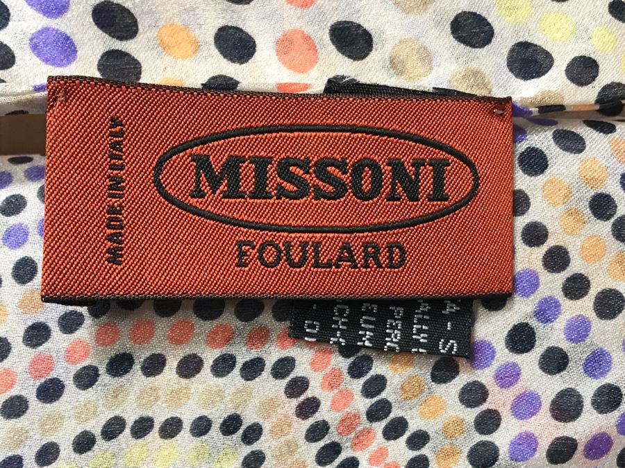 Missoni Foulard Italian 100% Silk Scarf 6' X 2' [Photo 3]