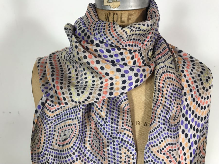 Missoni Foulard Italian 100% Silk Scarf 6' X 2' [Photo 2]