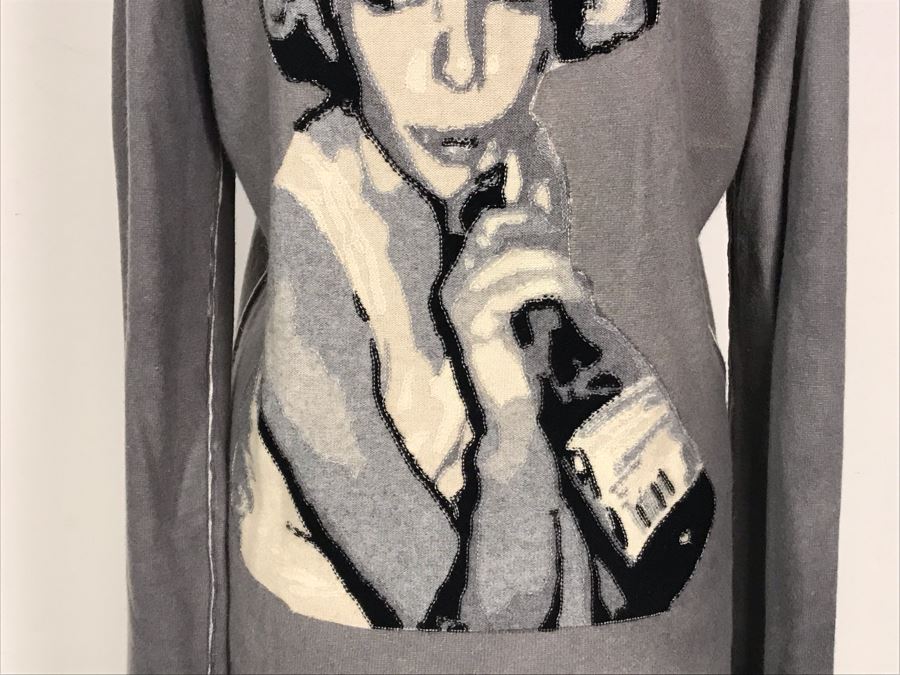 Alexander Wang 100% Cashmere Hooded Sweater Jacket Size L [Photo 8]