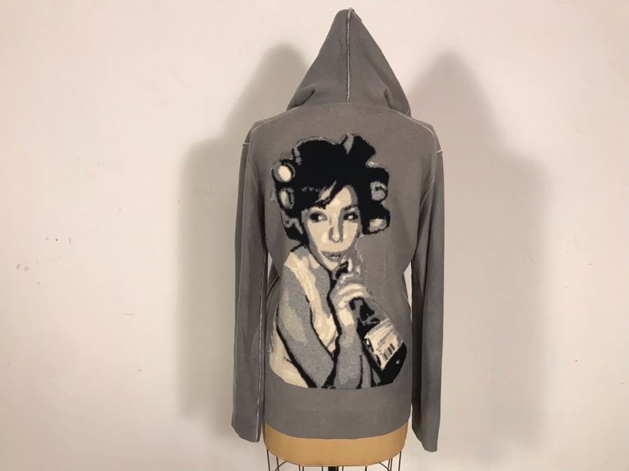 Alexander Wang 100% Cashmere Hooded Sweater Jacket Size L [Photo 3]