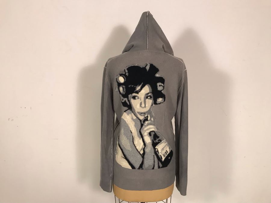 Alexander Wang 100% Cashmere Hooded Sweater Jacket Size L [Photo 5]