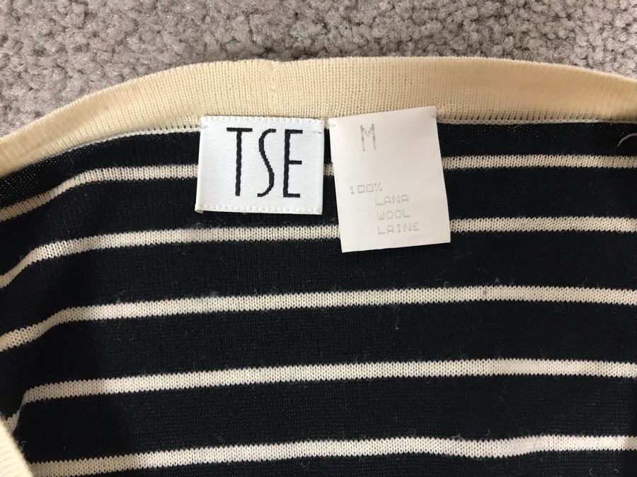 100% Lana Wool Laine Button Down Sweater Jacket By TSE Size M [Photo 7]