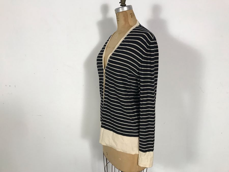 100% Lana Wool Laine Button Down Sweater Jacket By TSE Size M [Photo 3]