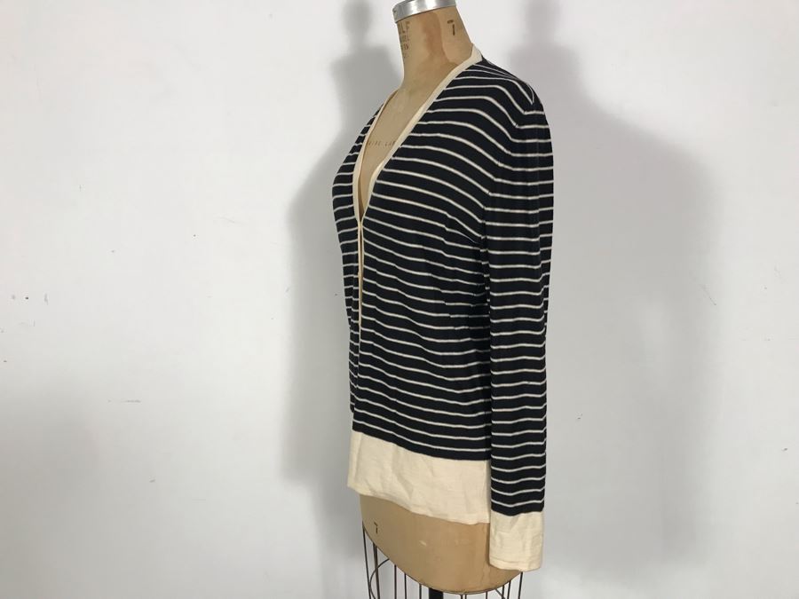 100% Lana Wool Laine Button Down Sweater Jacket By TSE Size M [Photo 4]