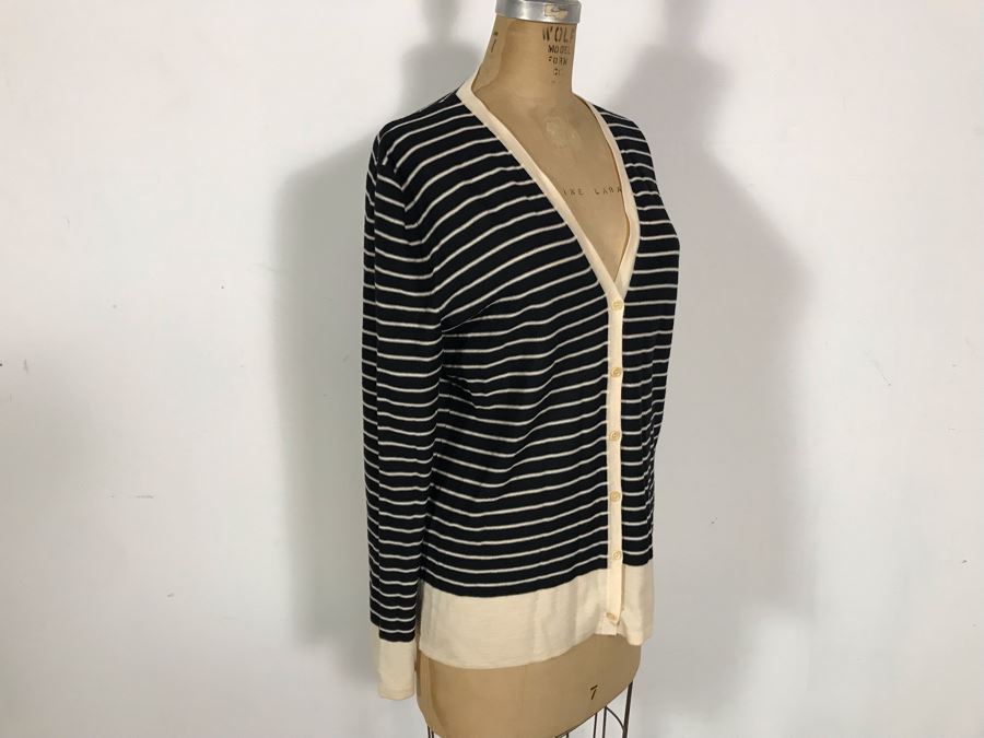 100% Lana Wool Laine Button Down Sweater Jacket By TSE Size M [Photo 6]