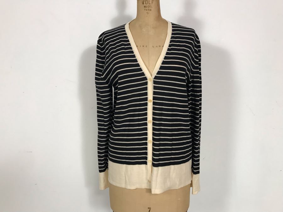 100% Lana Wool Laine Button Down Sweater Jacket By TSE Size M