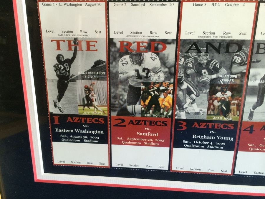 San Diego State Aztecs Football Framed Ticket PROOFS [Photo 2]